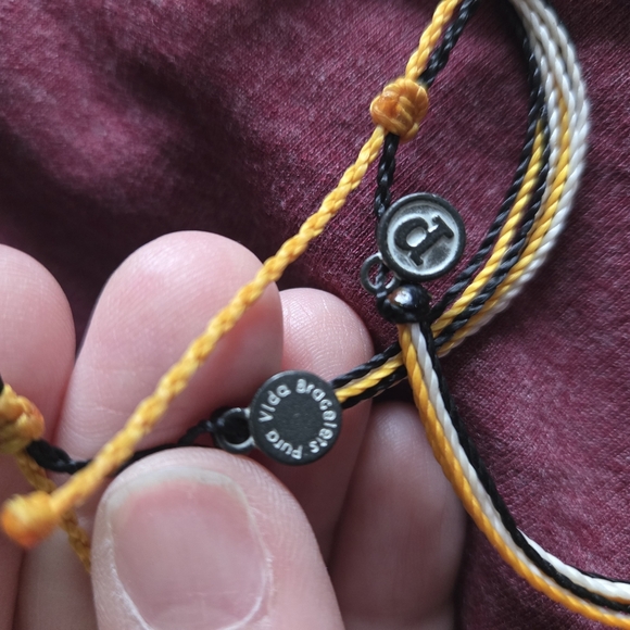 Pura Vida Black Gold And White Braided Bracelet Set Of Two - Picture 2 of 2